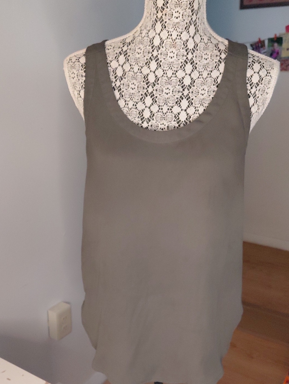 Express Olive Green Scoop Neck Racerback Tank Top